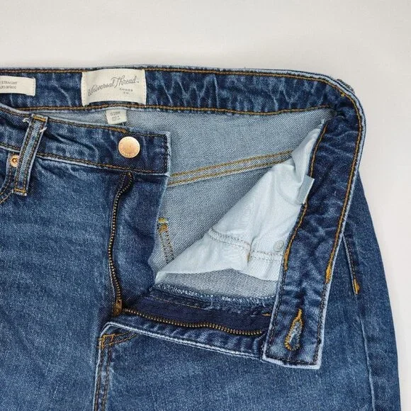 Universal Thread Womens Jeans 6/28R High Rise Slim Straight Distressed Denim - Picture 8 of 16